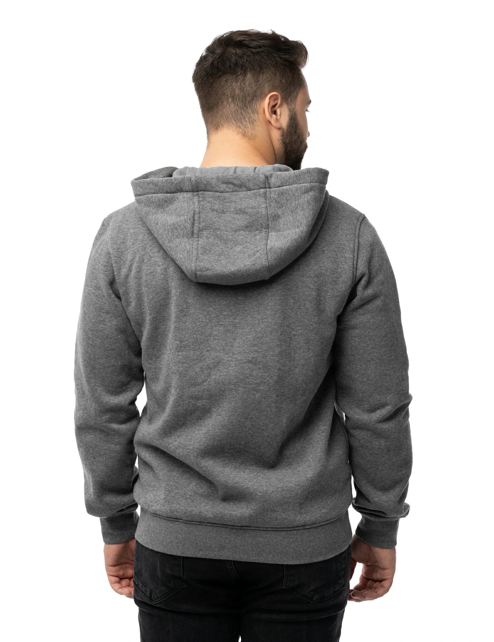 Sweat à capuche chauffant entièrement zippé pour hommes noir (amélioré) 