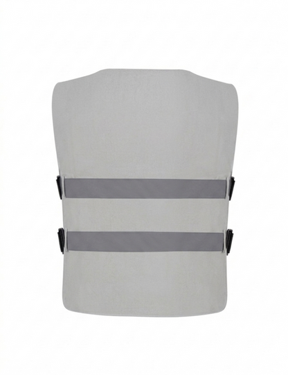 Reflective Cooling Vest with 12 Ice Packs - Grey