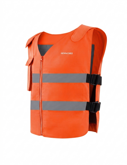 Reflective Cooling Vest with 12 Ice Packs - Orange
