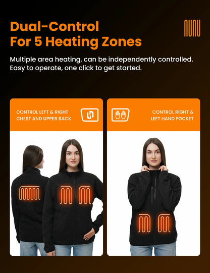 Veste polaire chauffante pour femmes grise (améliorée) 
