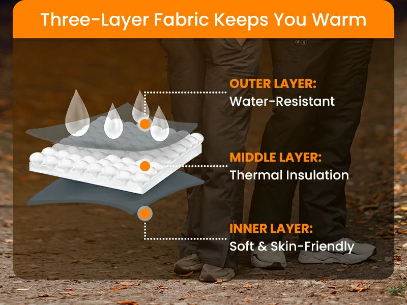 Hennchee heated bib overalls 3-layer waterproof and thermal insulation fabric technology