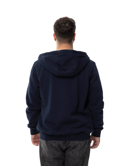 Hennchee Men's Dual-Control Heated Full-Zip Hoodie Navy back view