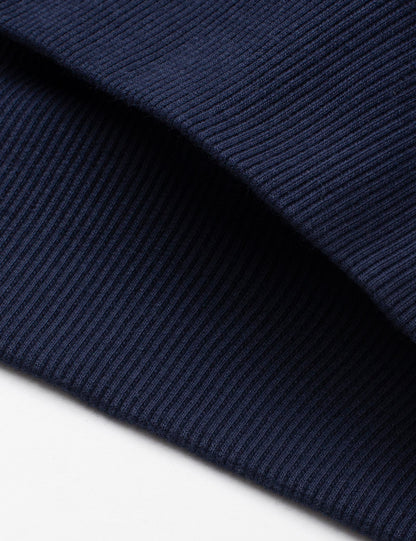 Hennchee Men's Dual-Control Heated Full-Zip Hoodie Navy elastic ribbed cuff detail view