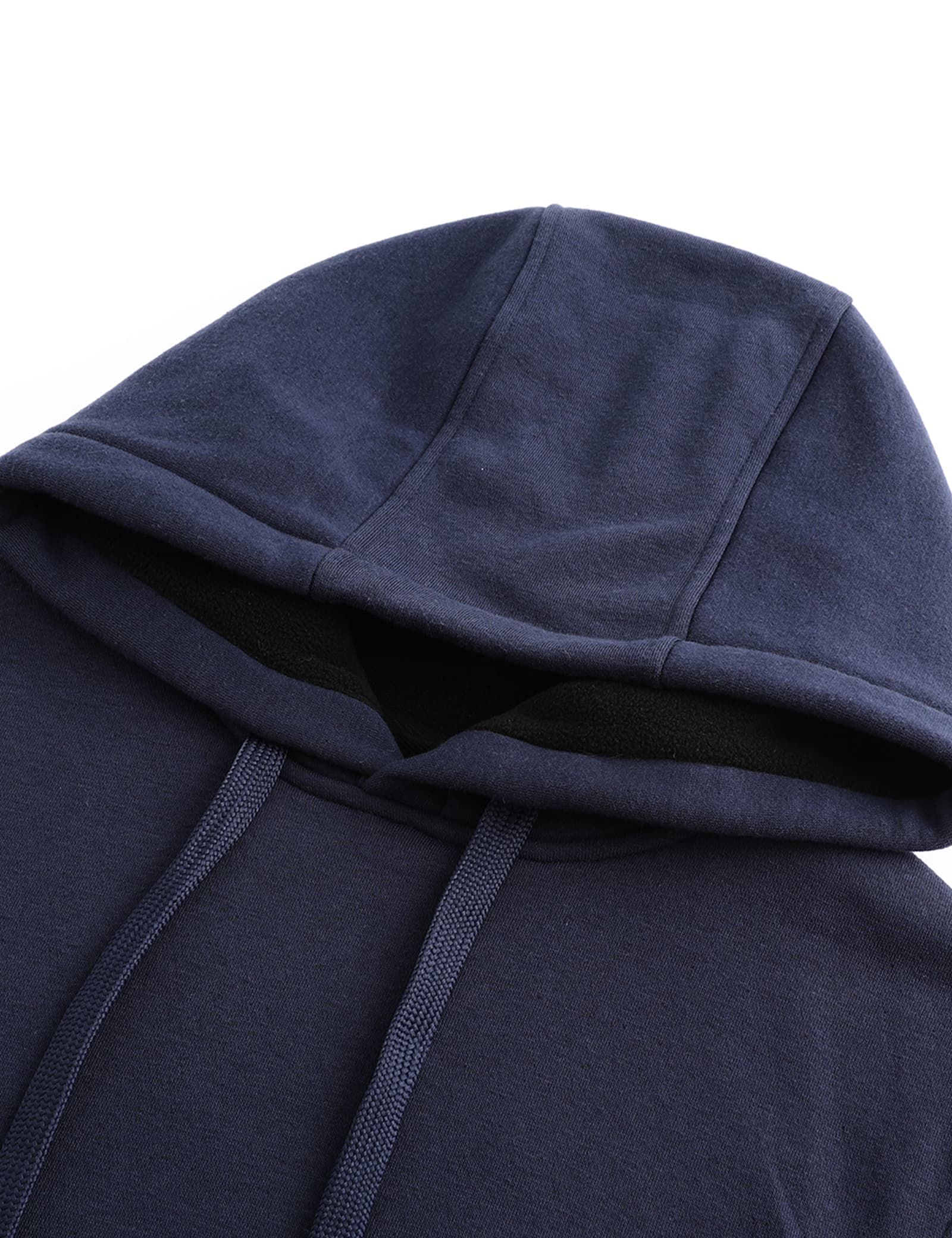 Hennchee Men's Dual-Control Heated Pullover Hoodie Navy adjustable hood and drawstring view