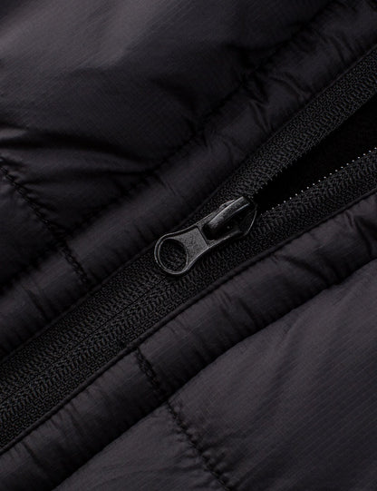 Hennchee men's black 12V heated poncho durable zipper close up