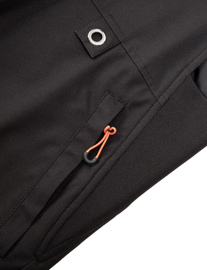 Hennchee men's heated bib overalls black zippered side pocket