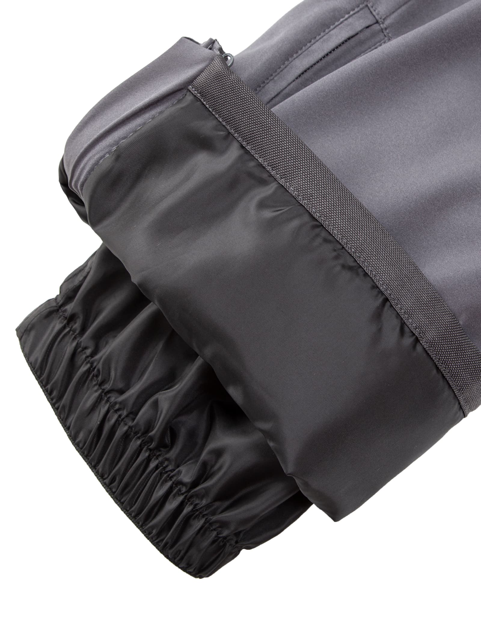 Hennchee men's heated bib overalls grey leg cuff snow gaiter