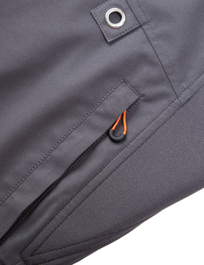 Hennchee men's heated bib overalls grey zippered side pocket