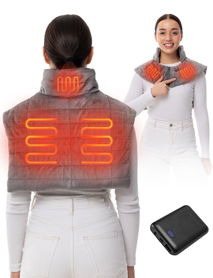 Hennchee weighted cordless heating pad grey back internal heating elements diagram