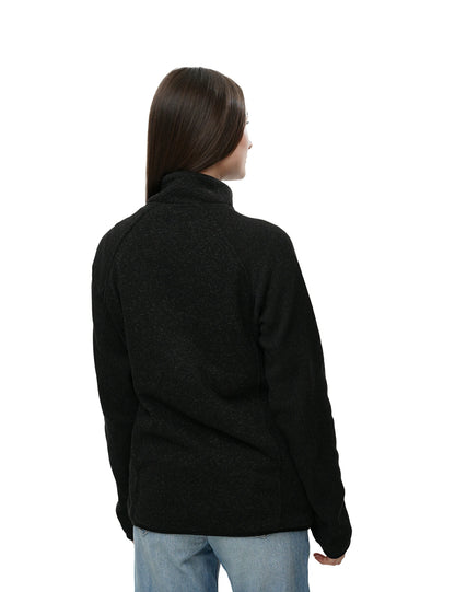 Hennchee Women's 12V Dual Control Heated Fleece Jacket black back view