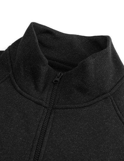 Hennchee Women's 12V Dual Control Heated Fleece Jacket black stand-up collar detail view