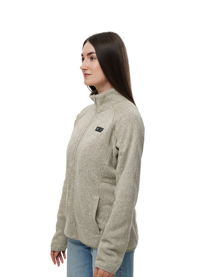 Hennchee Women's 12V Dual Control Heated Fleece Jacket grey side view