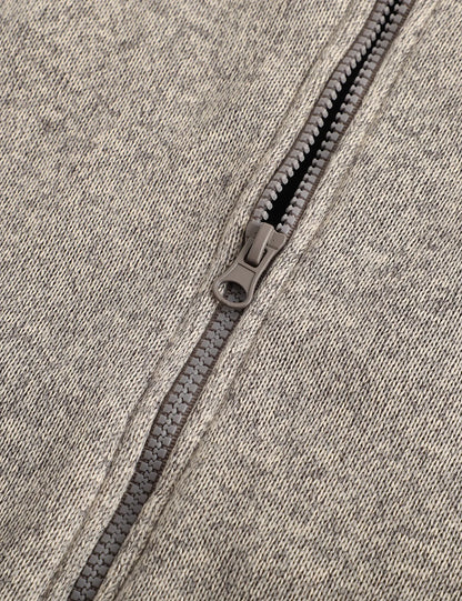 Hennchee Women's 12V Dual Control Heated Fleece Jacket grey high-quality zipper detail view