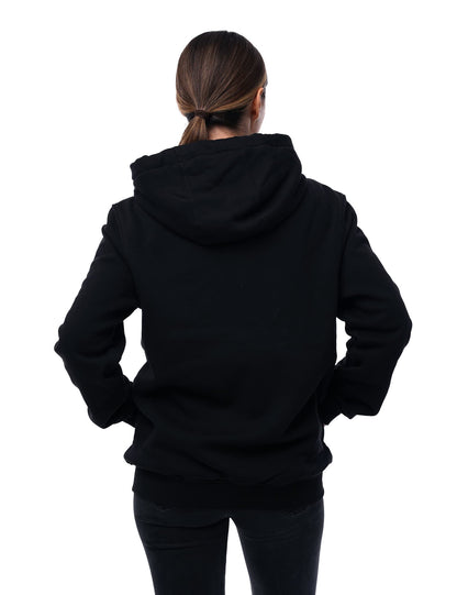 Hennchee Women's Dual-Control Heated Full-Zip Hoodie black back view
