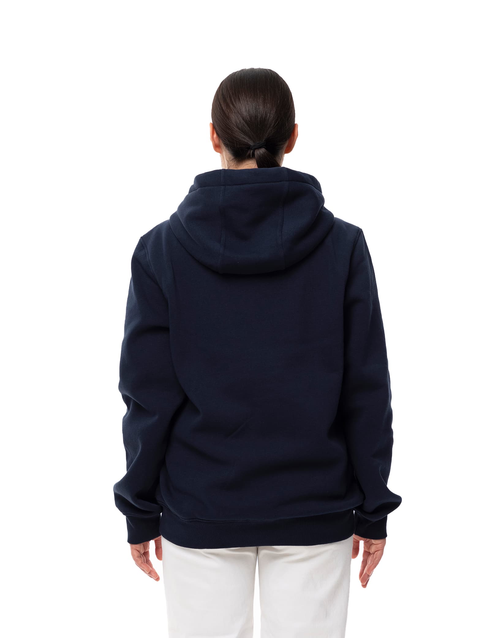 Hennchee Women's Dual-Control Heated Full-Zip Hoodie Navy back view
