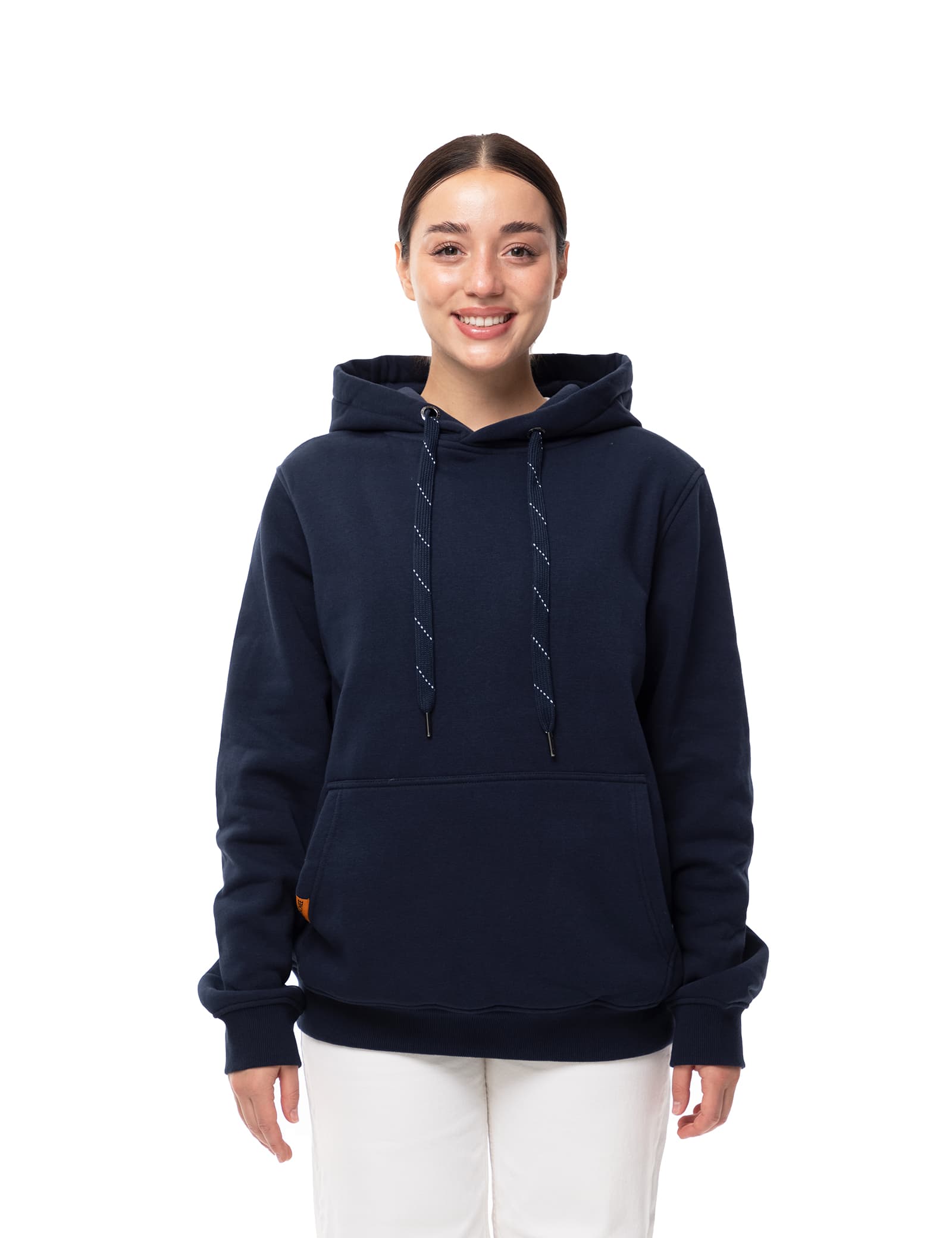 Hennchee Women's Dual-Control Heated Pullover Hoodie Navy front view