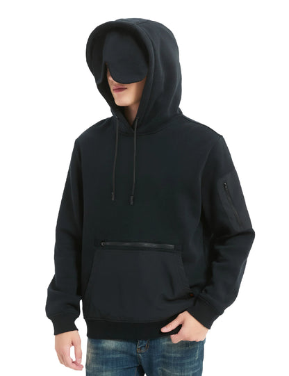 Relexit travel hoodie with 360 degree light blocking and seamless fit built-in eye mask for total blackout