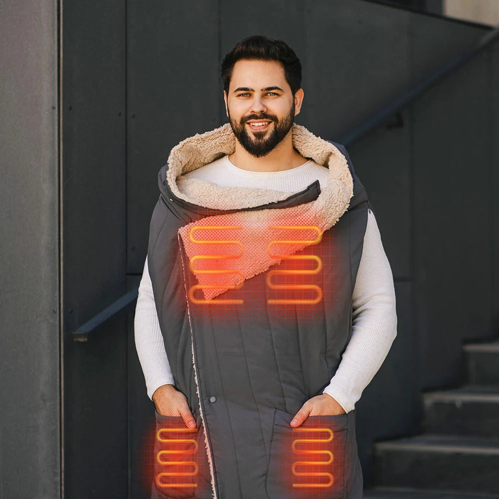 Heated Wearable Blanket Collection - Men's & Women's Winter Warm Heating Outdoor Layers